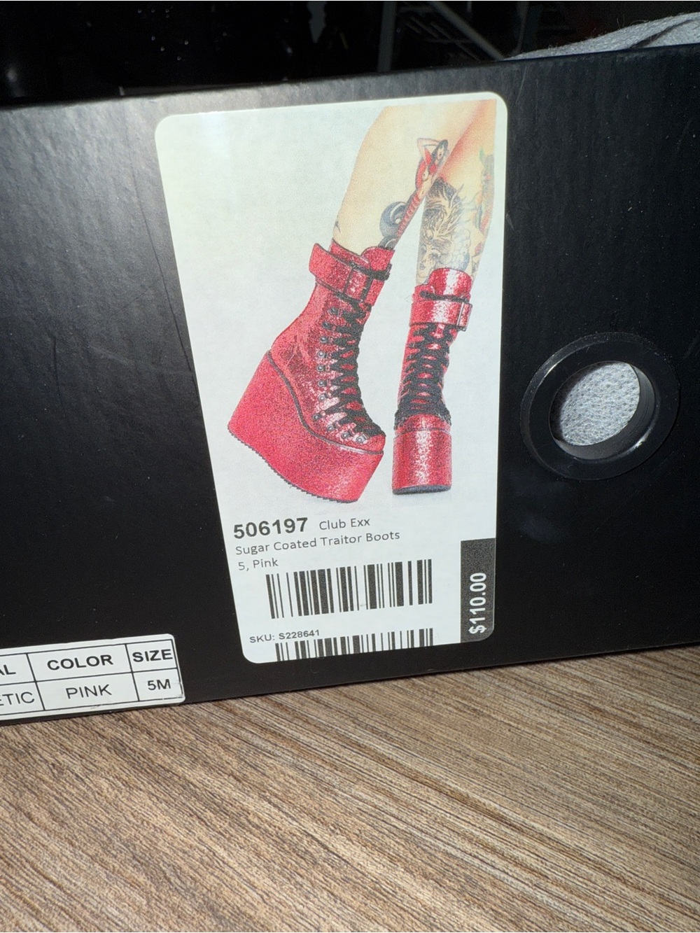 Club Exx Pink Glitter Rave Boots | Size 5 - Picture 2 of 8